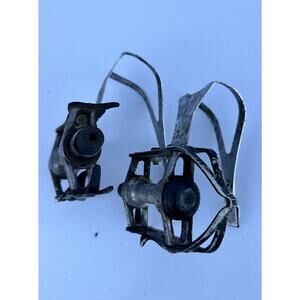 Vintage Ofmega Black Mistral Pedals and Christophe Clips - Used